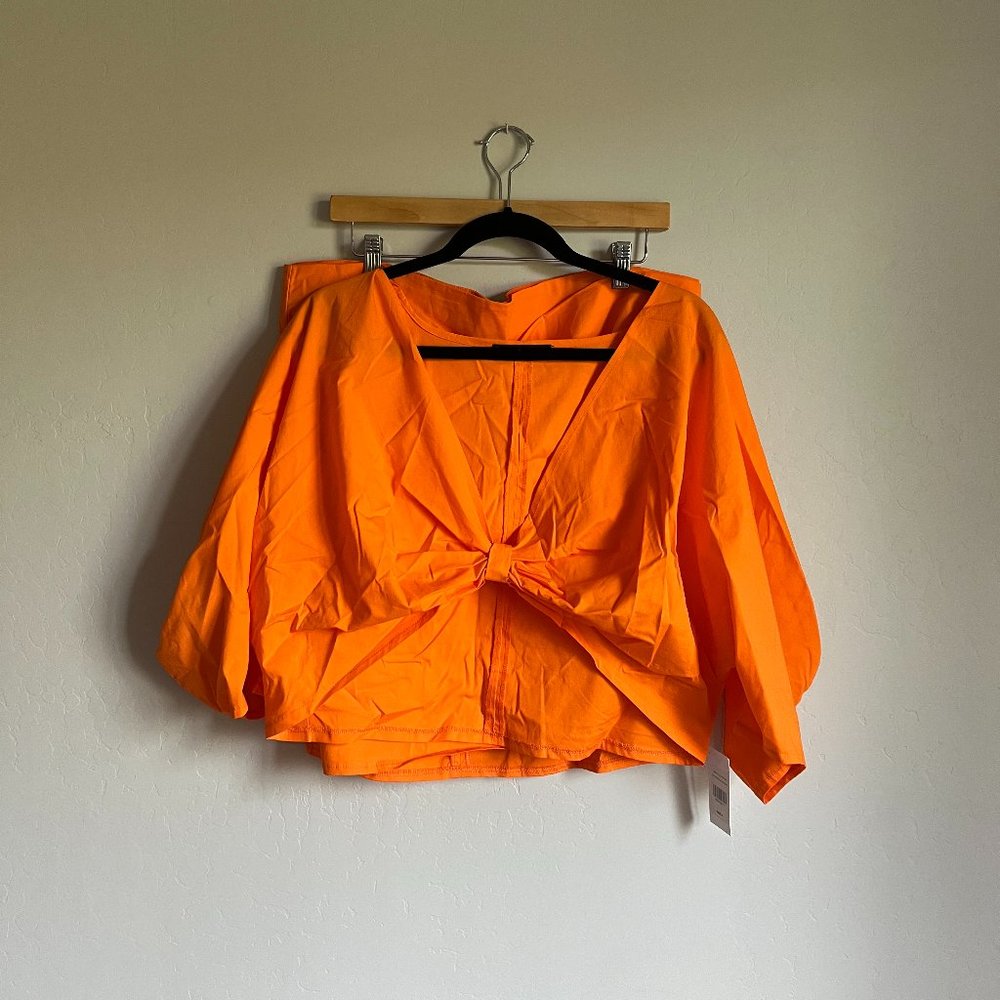 fashion to figure 2 piece orange skirt and top set
